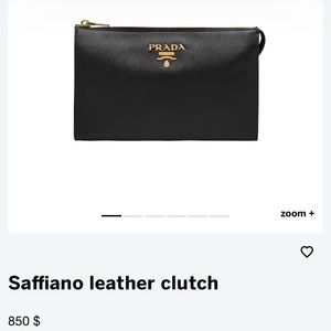 Prada black saffiano leather shoulder bag